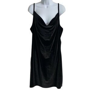 SHEIN CURVE Elegant Black Velour Slip Dress Sz 3X